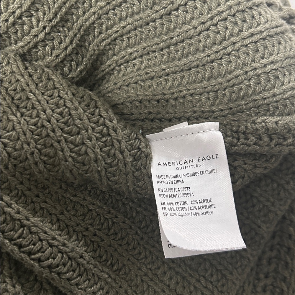 American Eagle Outfitters Army Green Boxy Knit Sweater - Picture 4 of 4